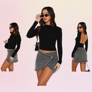 White Fox Ever Since Then Long Sleeve Top – Black (M)